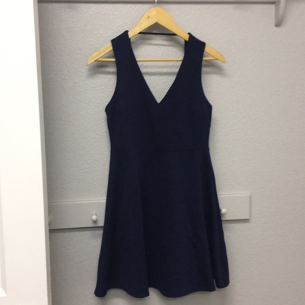Navy blue sleeveless dress
